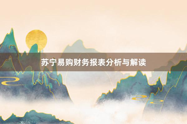 苏宁易购财务报表分析与解读